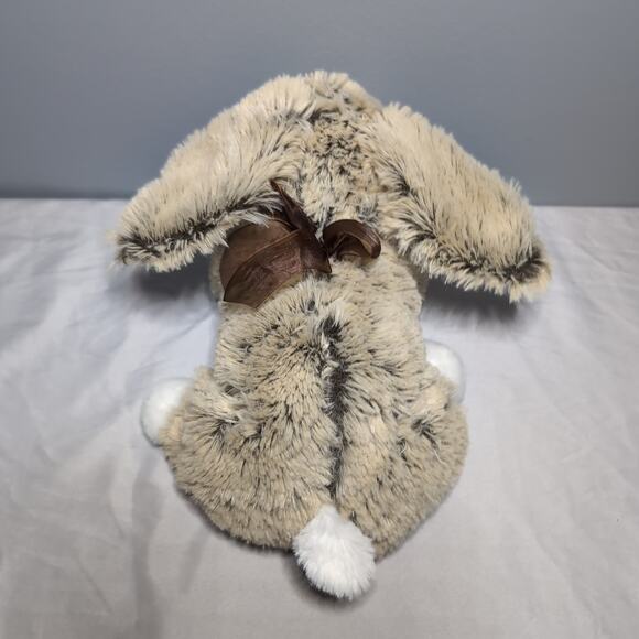 Tom's Toy Bunny Rabbit Plush Frosted Brown White Easter Stuffed Toy Animal Bow - Picture 5 of 11